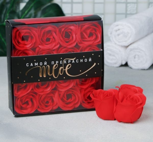 мыльные розы в подарочной коробке